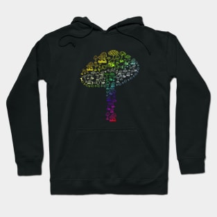 colorful, tie-dye mushroom Hoodie